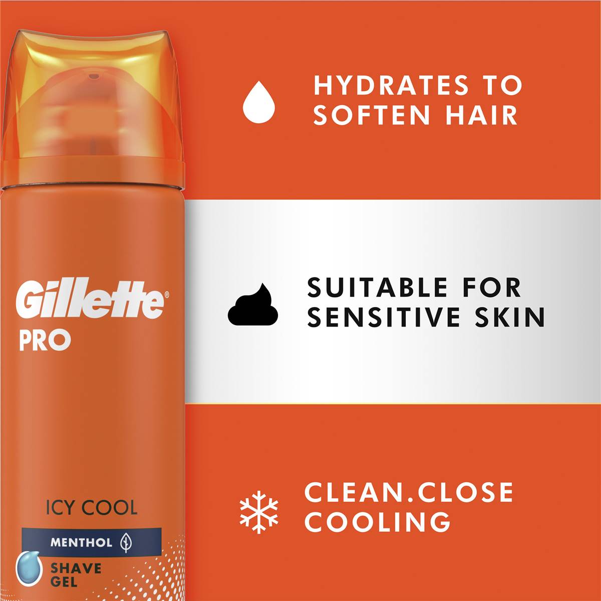 Gillette Pro Icy Cool Shaving Gel Menthol 195g Woolworths