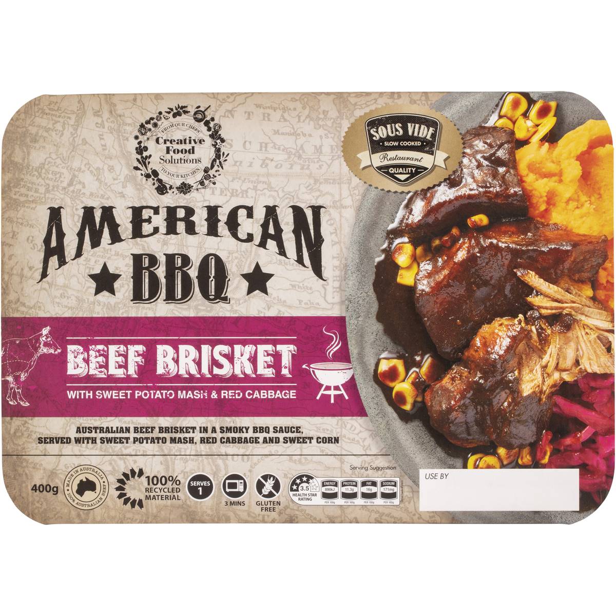 Creative Foods American Bbq Brisket Meal Chilled Meal 400g | Woolworths