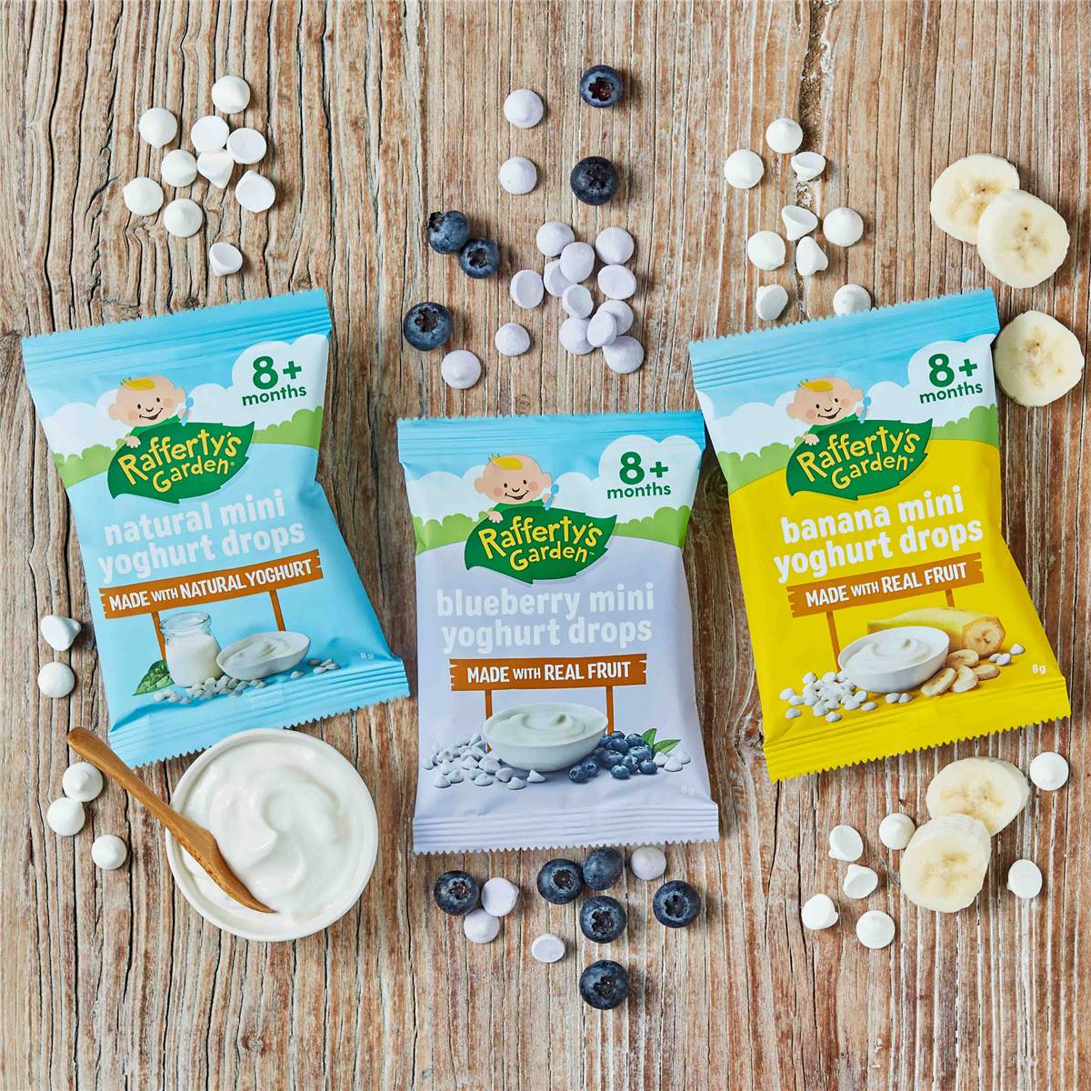 Rafferty's Garden Natural Mini Yoghurt Drops Baby Food Snack 8+ Months