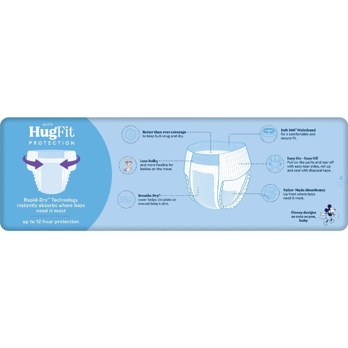 Huggies Ultra Dry Nappy Pants Boys Size 3 (612kg) 36 Pack Woolworths