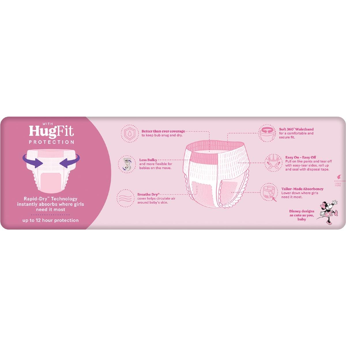 Huggies Ultra Dry Nappy Pants Girls Size 3 (612kg) 36 Pack Woolworths