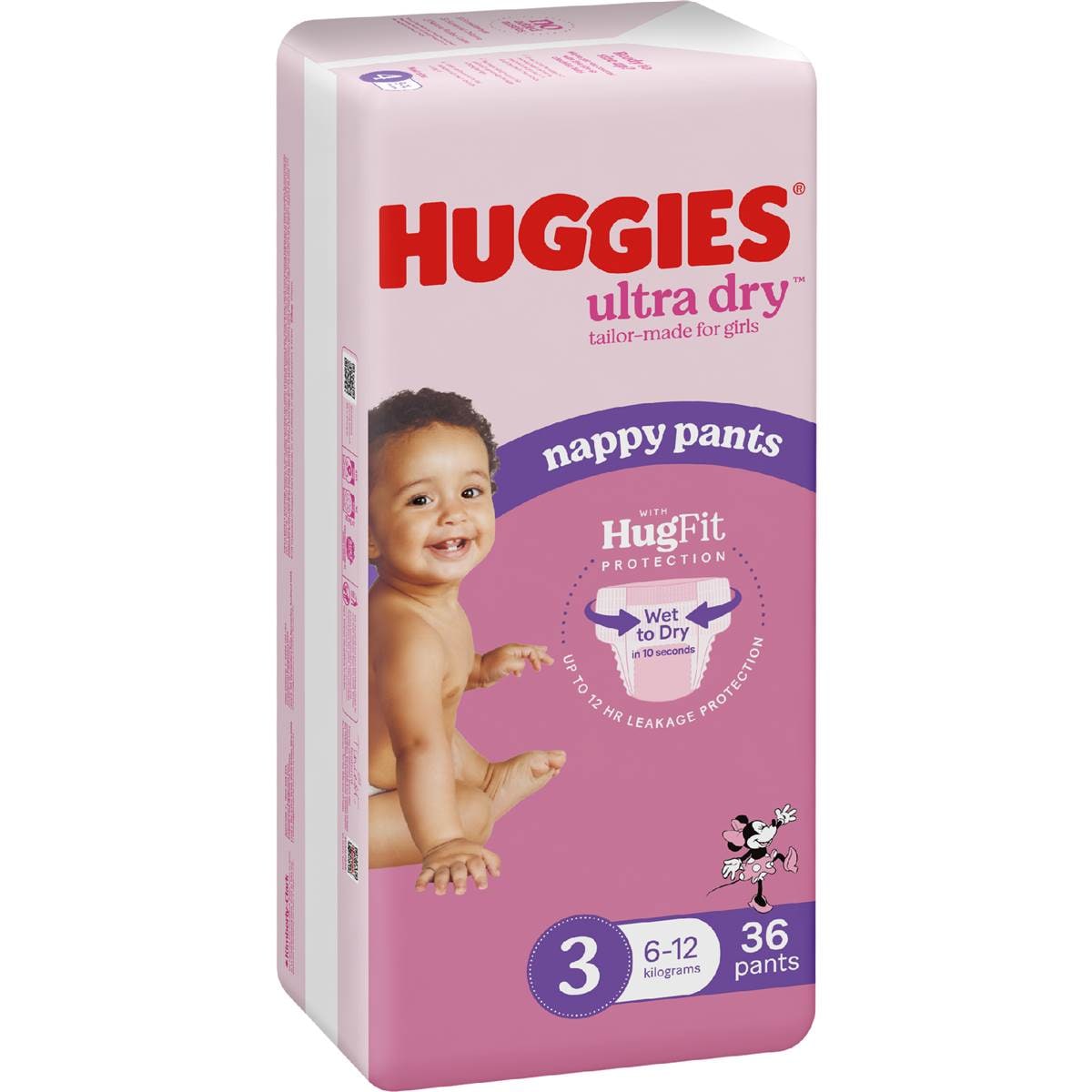 Huggies Ultra Dry Nappy Pants Girls Size 3 (612kg) 36 Pack Woolworths