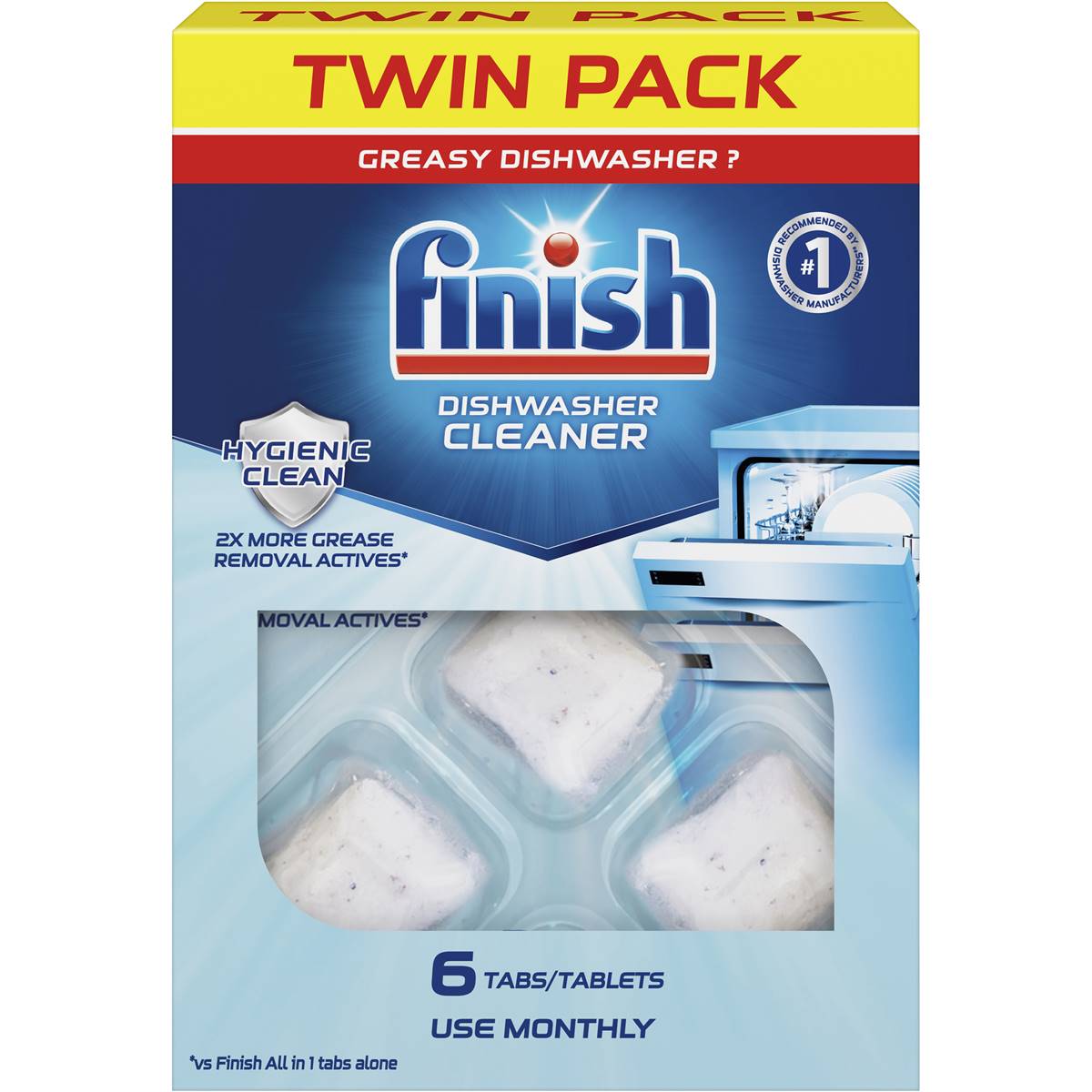 Finish Dishwasher Cleaner Tablets Twin 6 Pack Woolworths