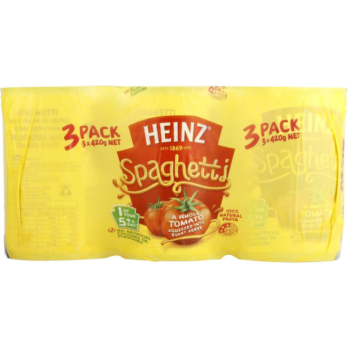 Heinz Spaghetti Tomato Sauce & Cheese 3x420g Woolworths