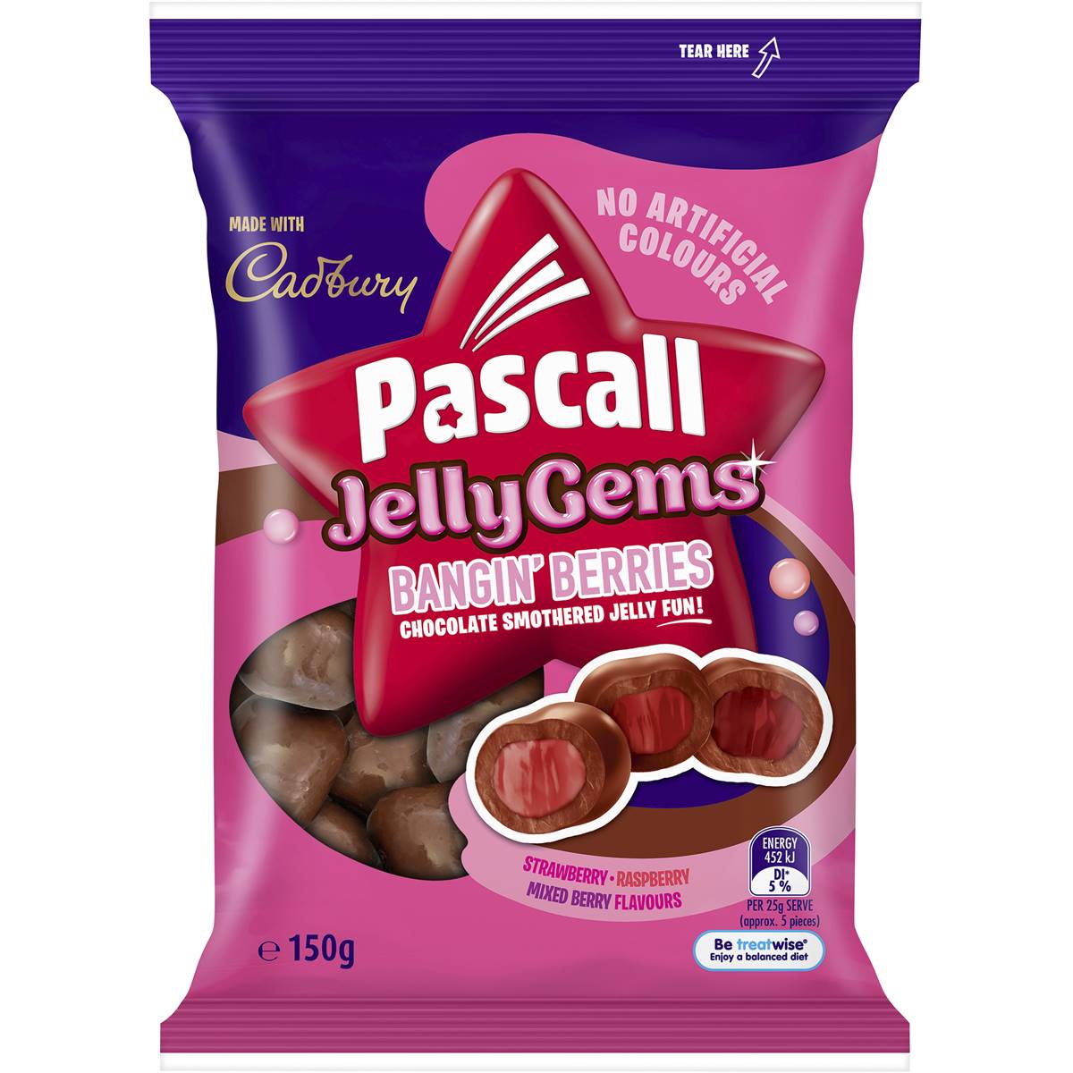 Cadbury Pascall Jelly Gems Club Chocolate Lollies 150g Woolworths
