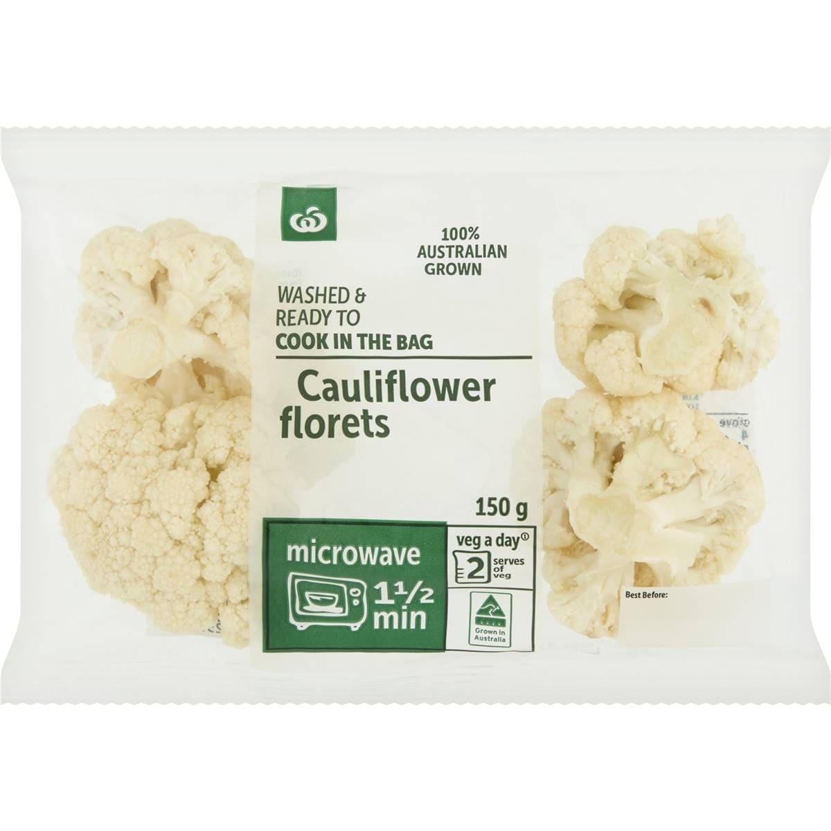 Woolworths Washed & Ready To Cook Cauliflower Florets 150g Woolworths