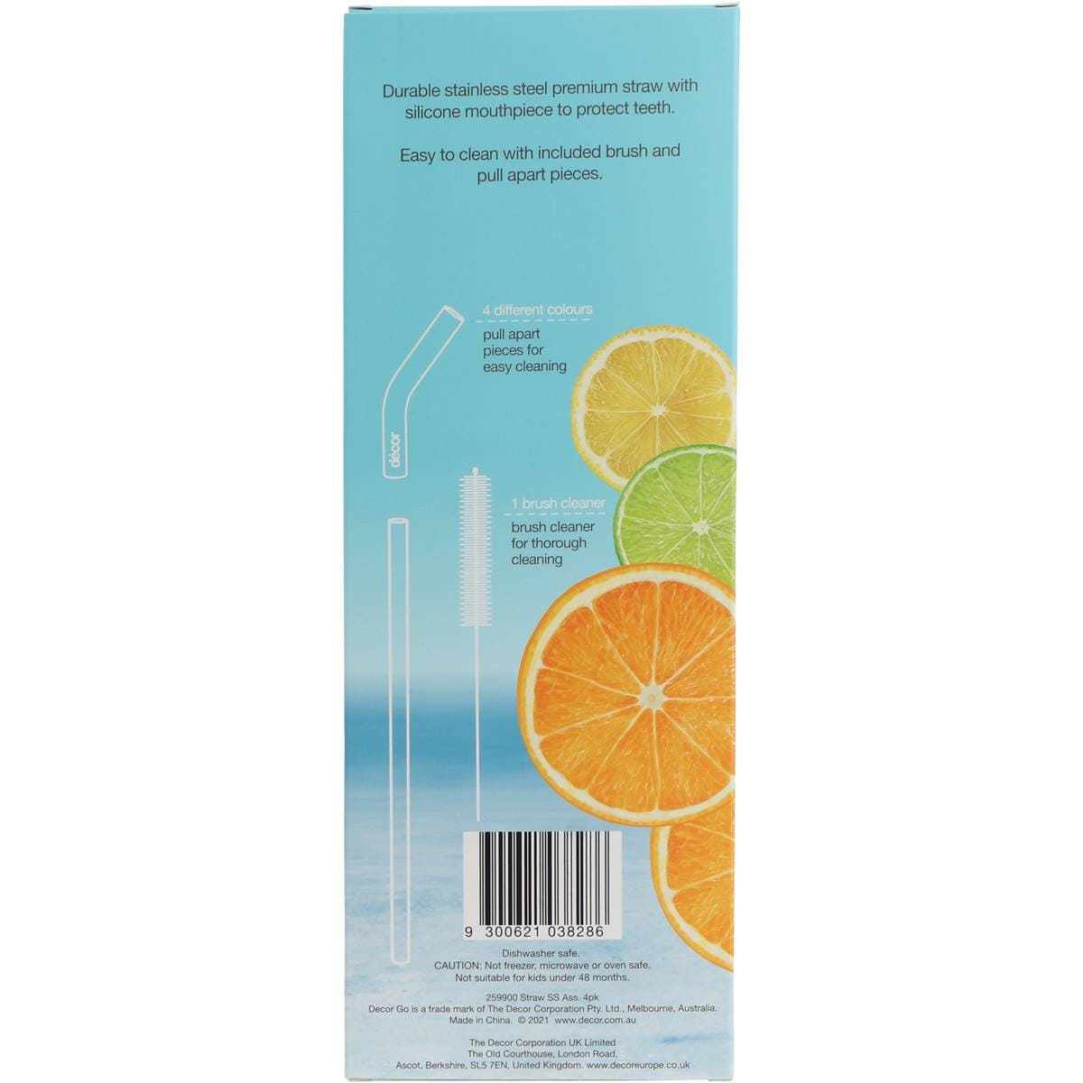 Decor Reusable Stainless Steel Straws 4 Pack Woolworths