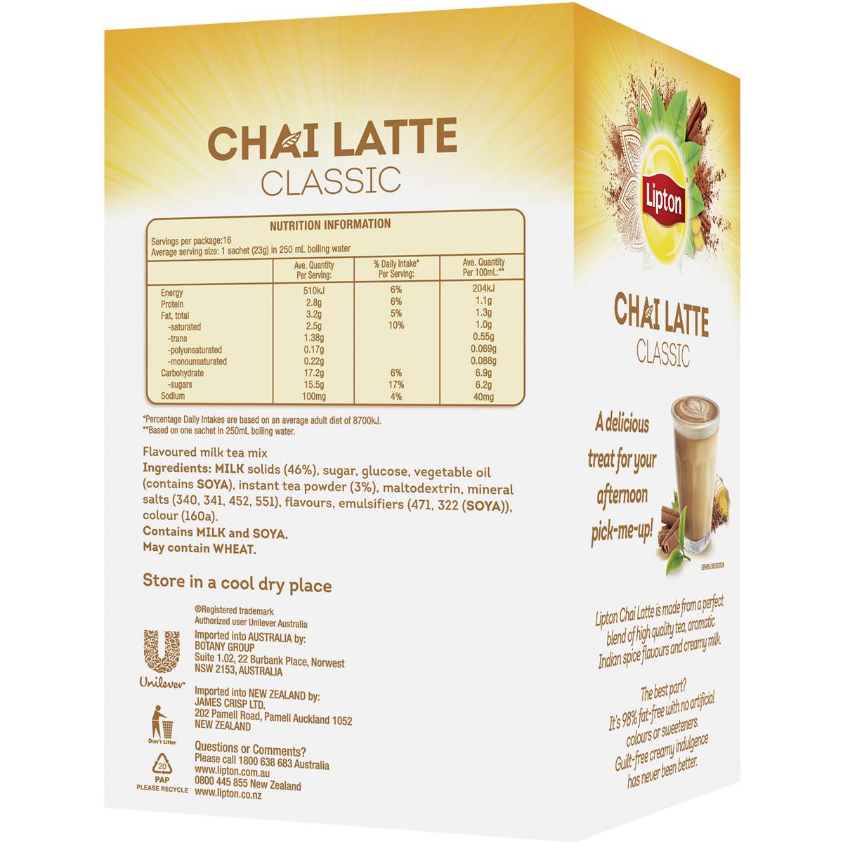 Lipton Chai Latte Classic 16 Pack Woolworths