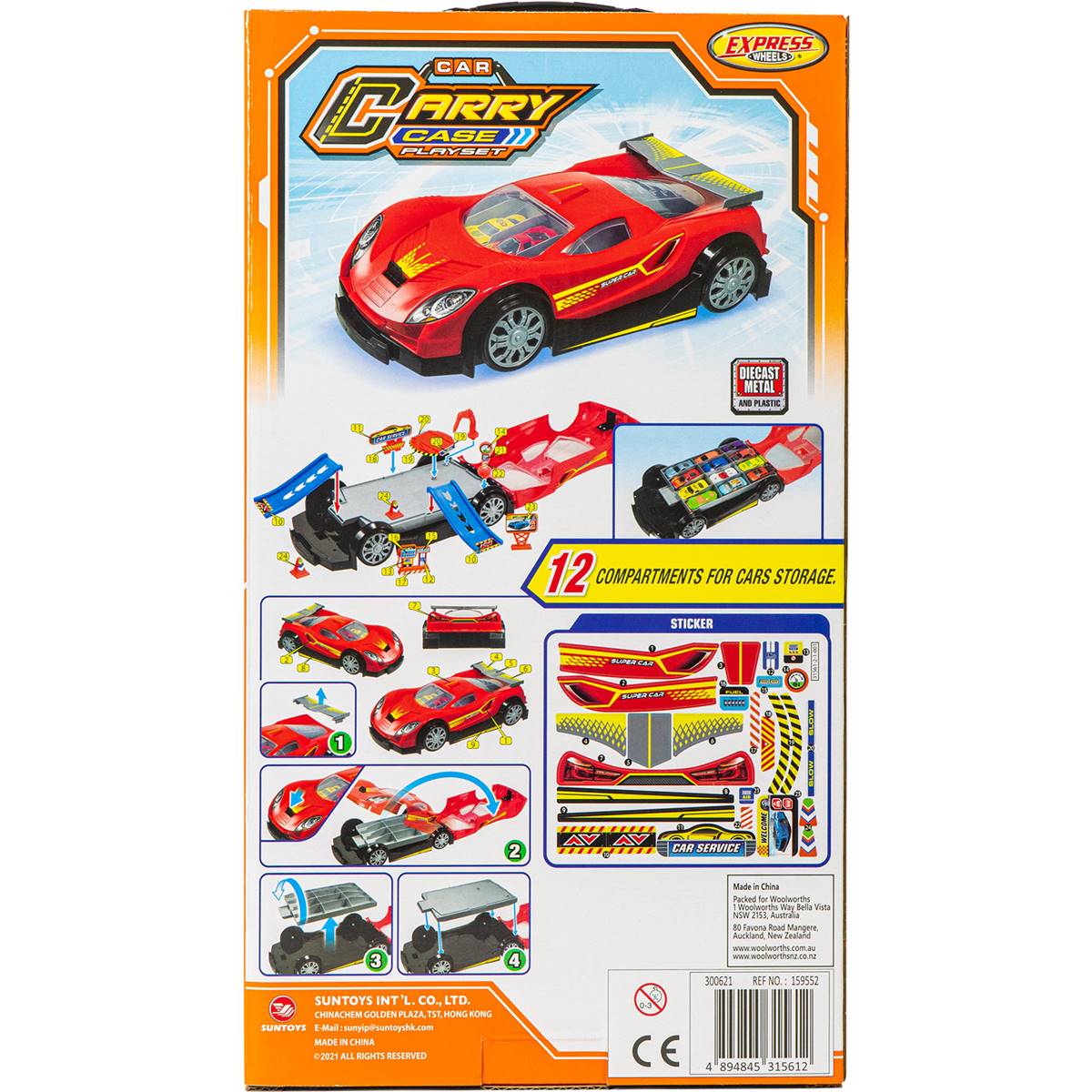 Express Wheels Car Carry Case Playset Each Woolworths