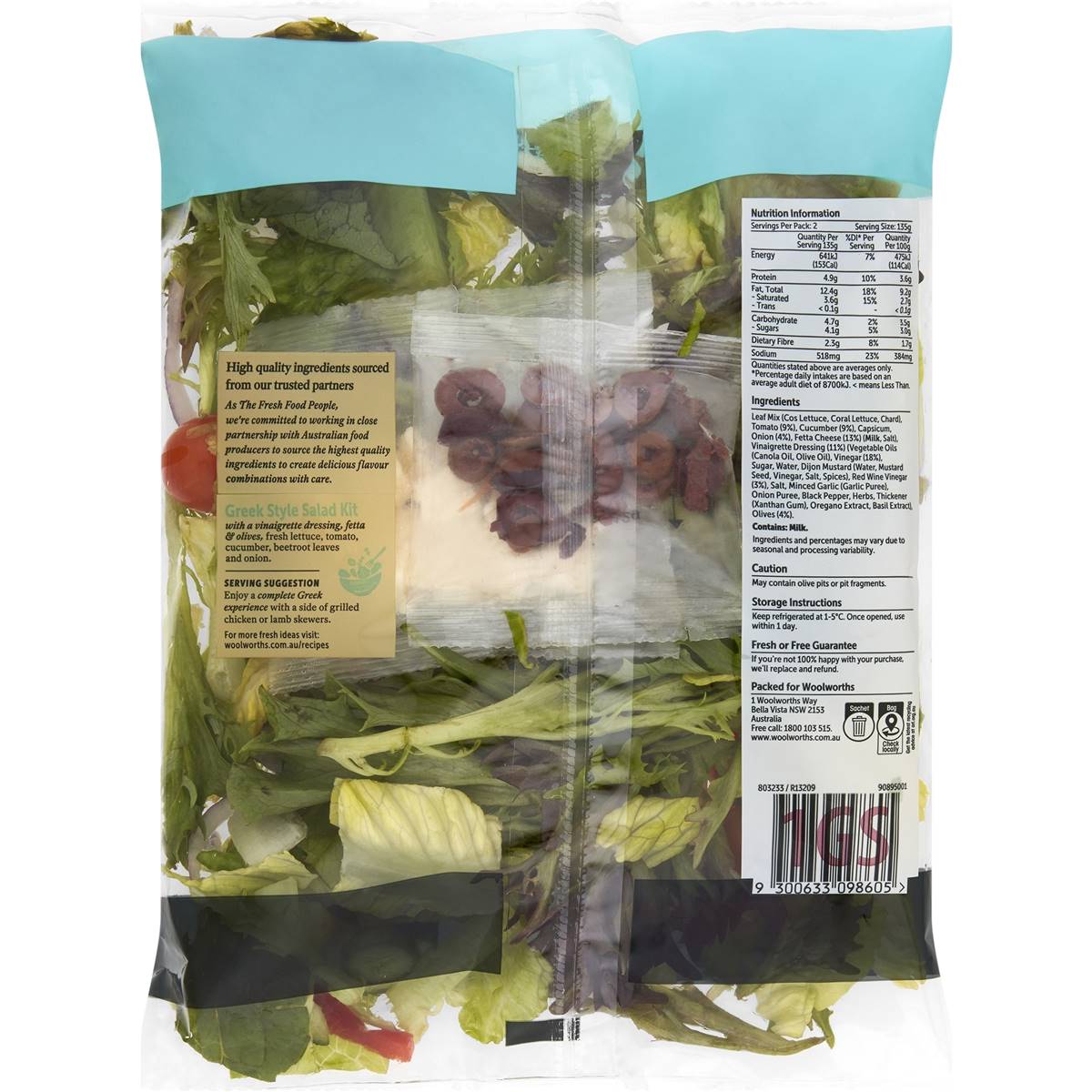 Woolworths Greek Salad Kit 270g Woolworths