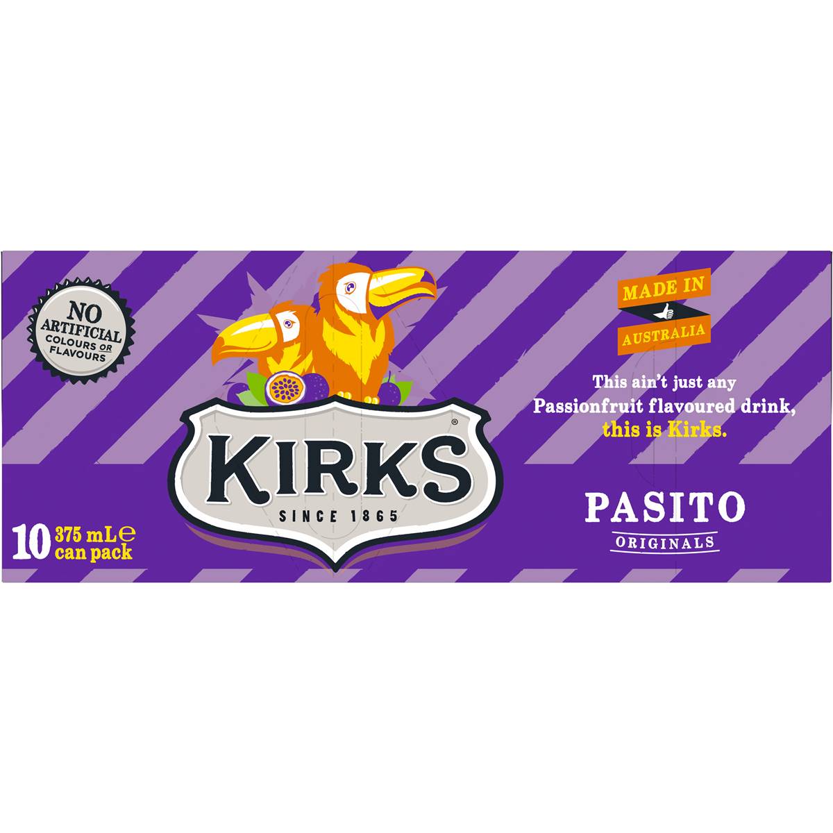 Kirks Pasito Soft Drink Multipack Cans 375ml X10 Pack | Woolworths