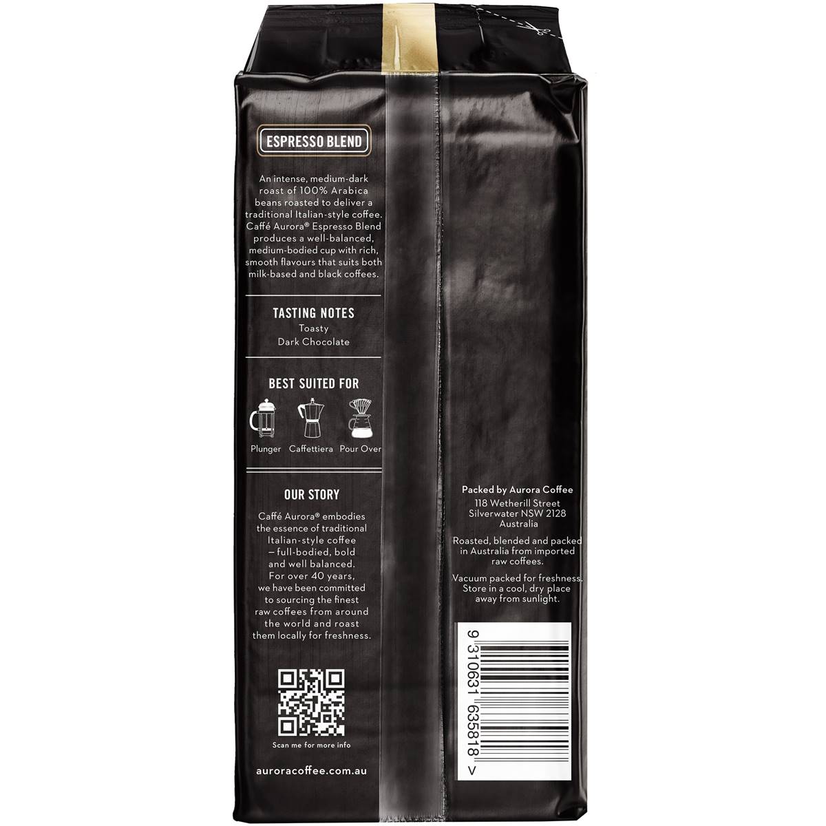 Caffe Aurora Ground Espresso Blend Coffee 250g | Woolworths