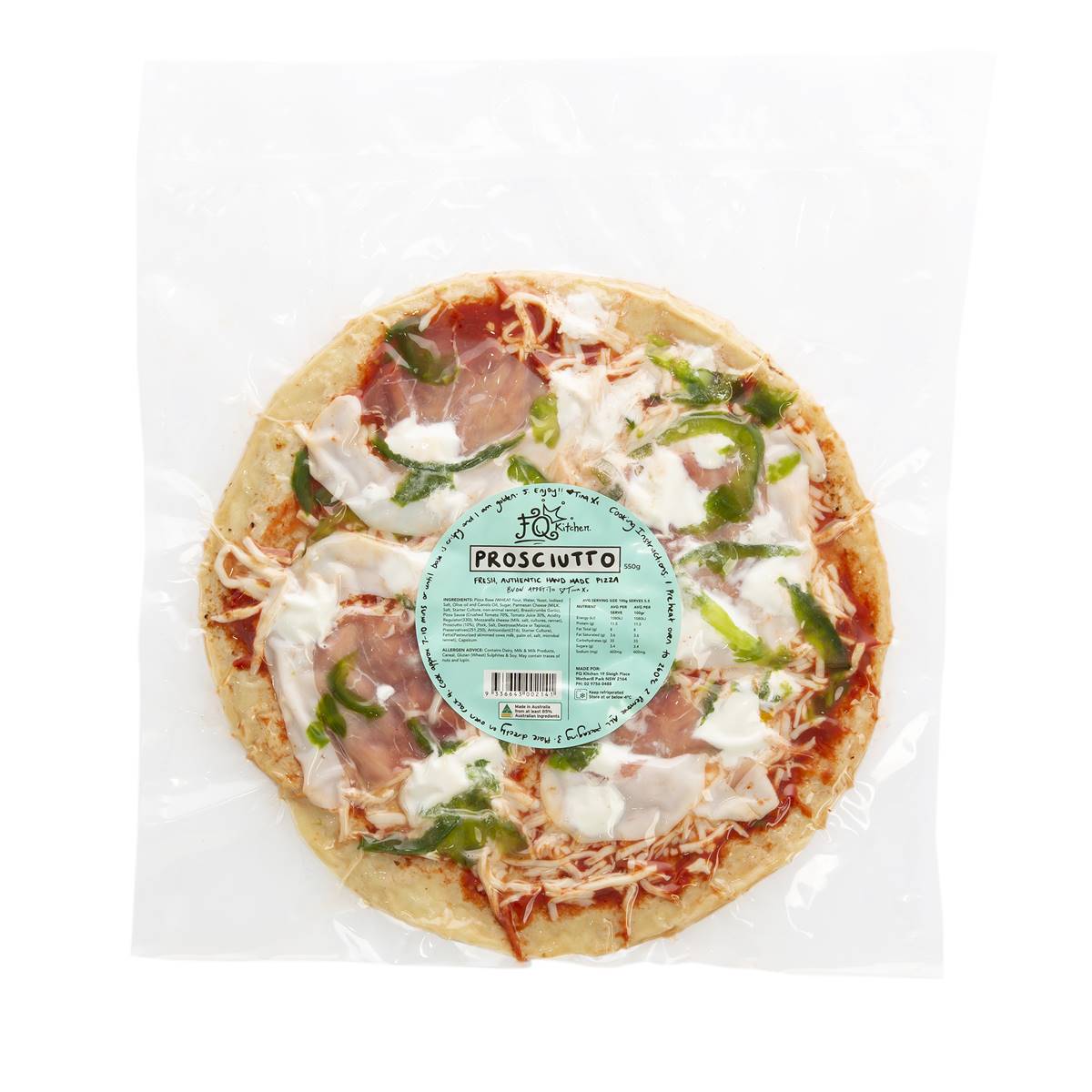 Fqkitchen Prosciutto Pizza 550g Woolworths