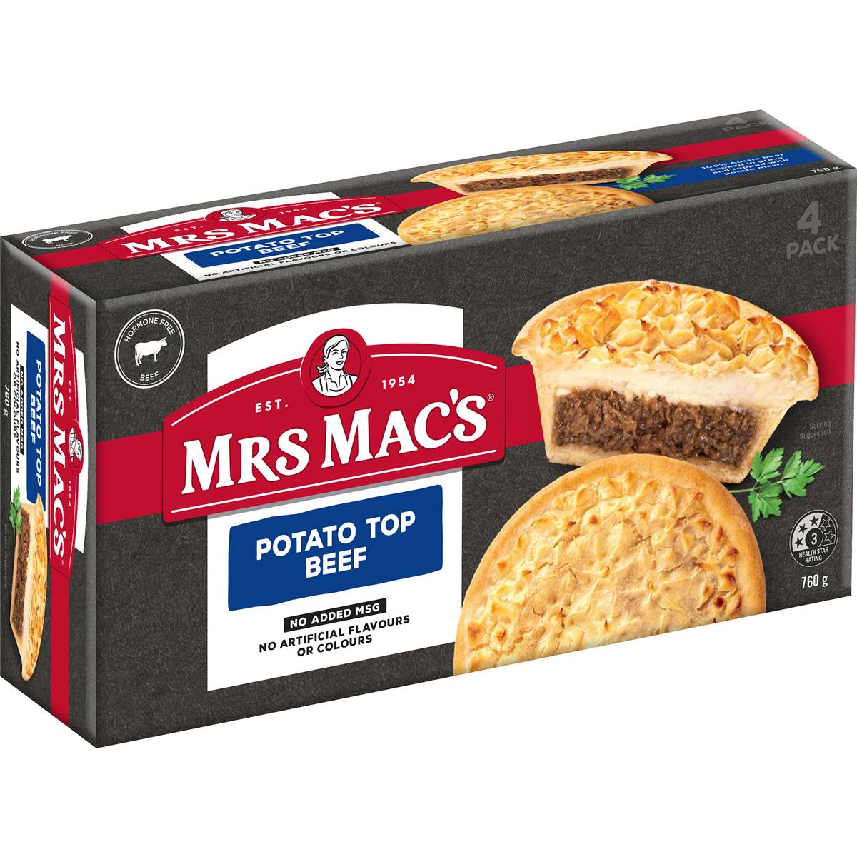 Mrs Mac's Potato Top Beef Pies 4 Pack Woolworths