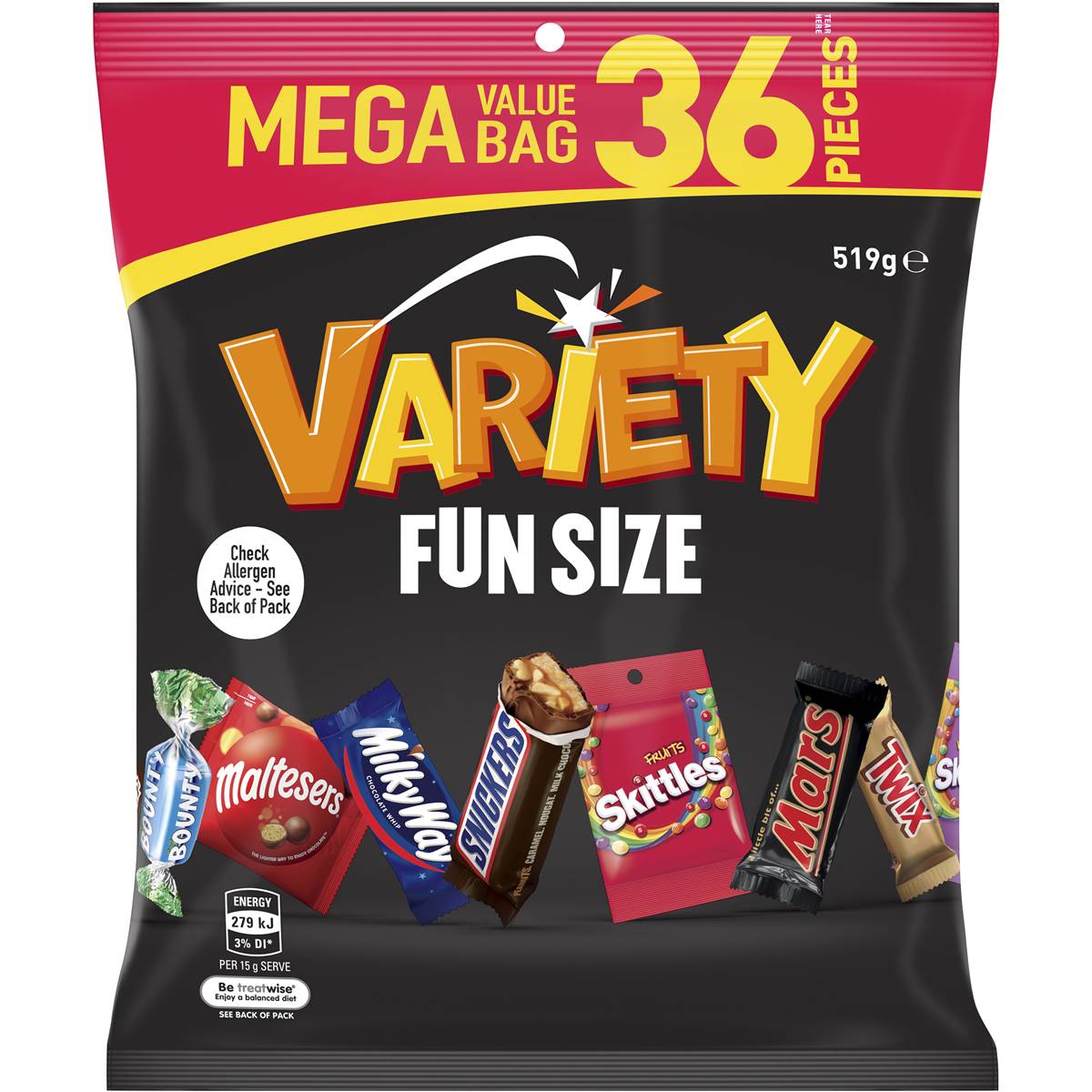 Mega Variety Sharepack Fun Size 36 Piece