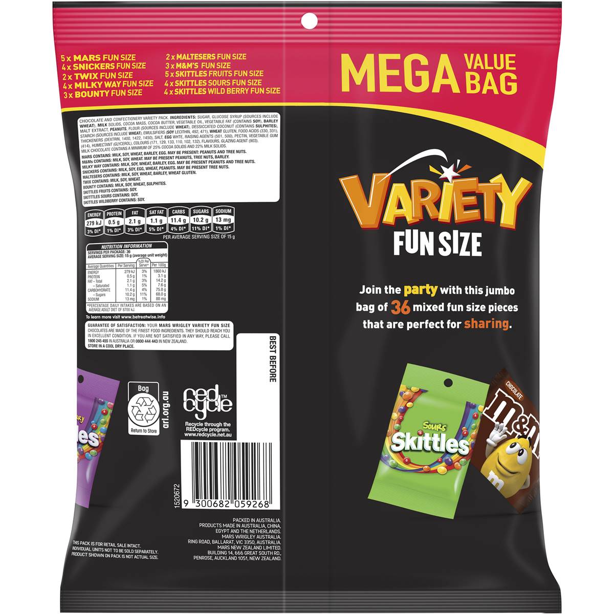 Mars Mega Variety Sharepack Fun Size 36 Piece 519g Woolworths mars-mega-variety-sharepack-fun-size-36-piece-519g-woolworths