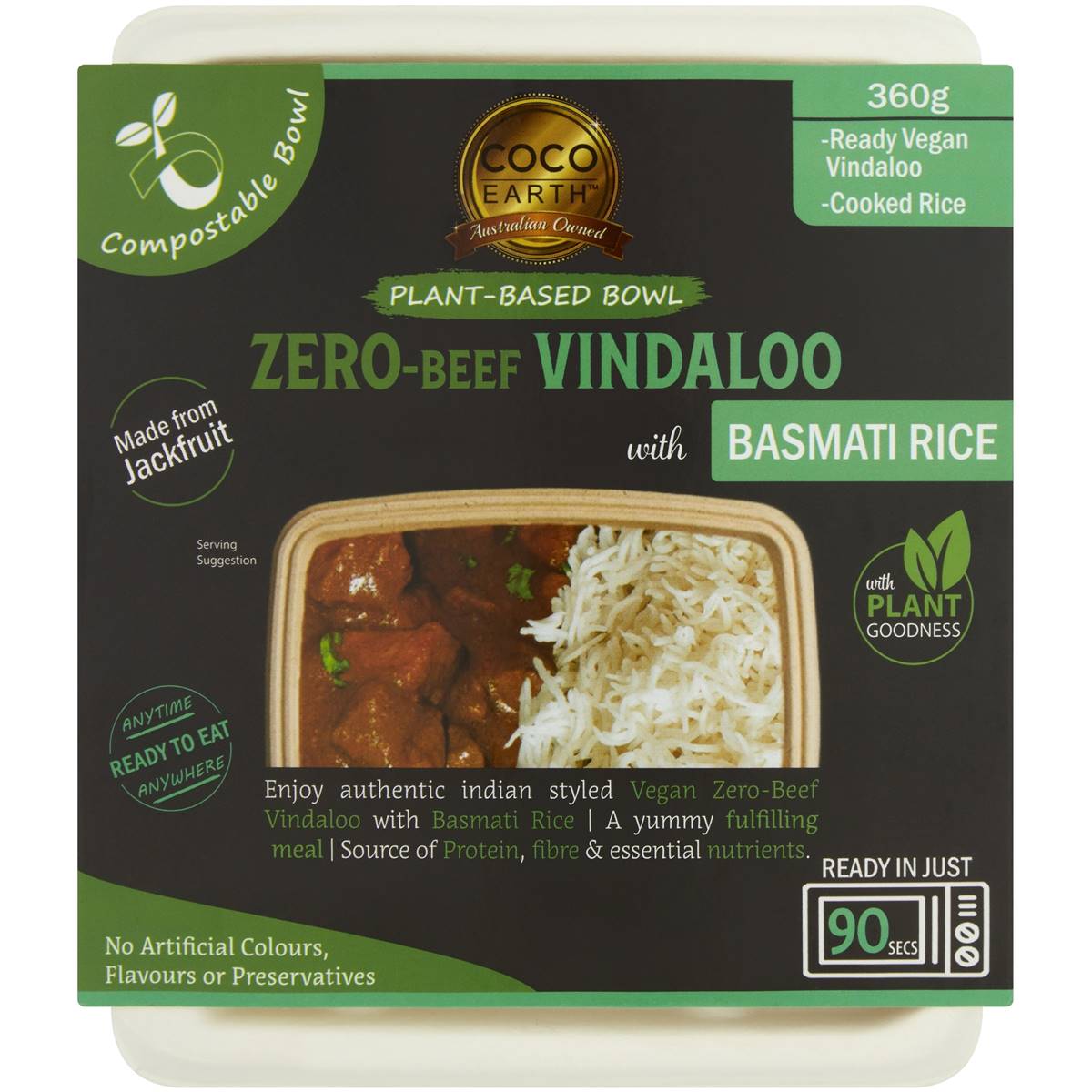 Coco Earth Plant Based Vindaloo With Basmati Rice 360g Woolworths