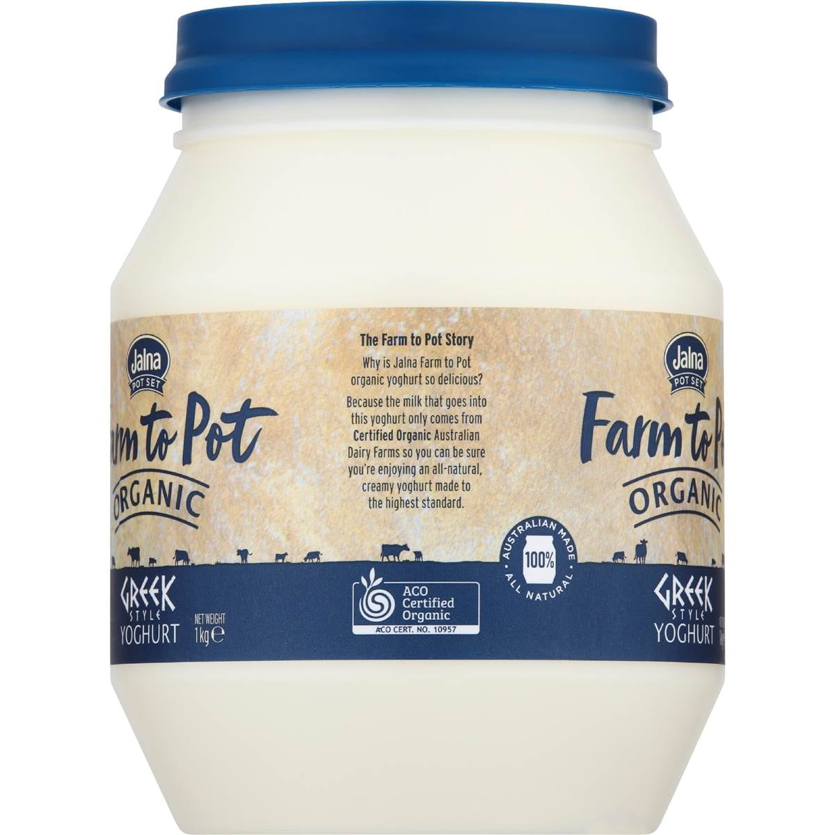Jalna Farm To Pot Organic Greek Yoghurt 1kg Woolworths