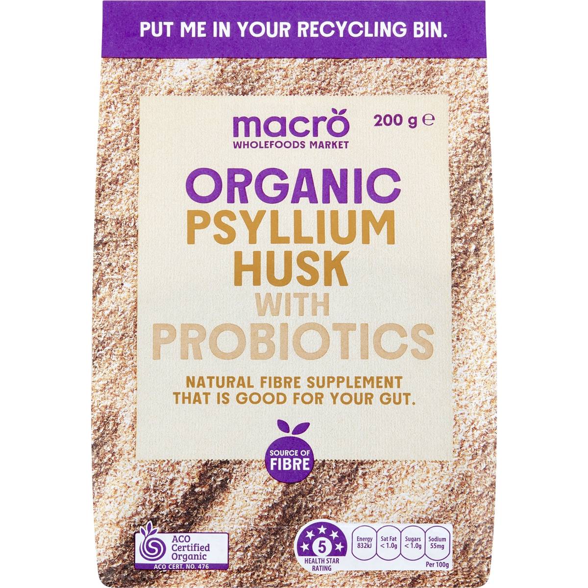 Macro Organic Psyllium Husk With Probiotics 200g Woolworths