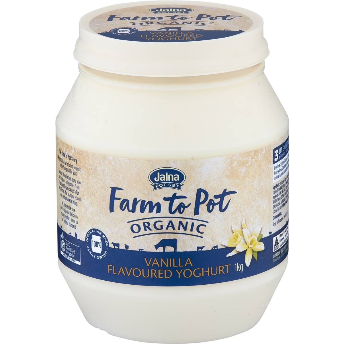 Jalna Farm To Pot Organic Vanilla Yoghurt 1kg Woolworths