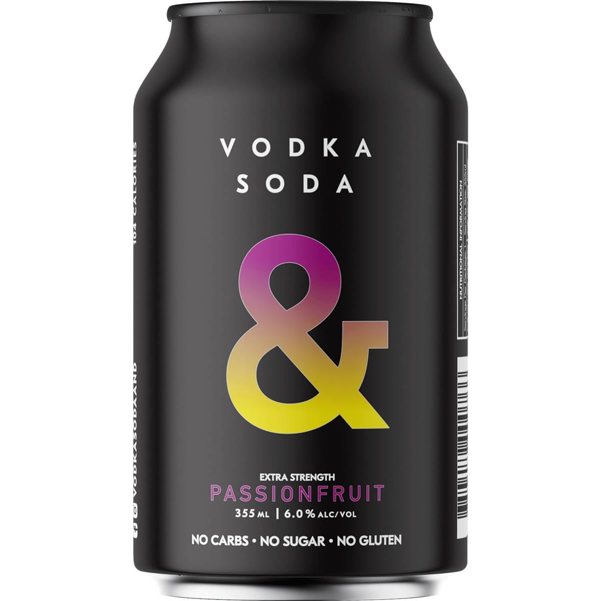 & Vodka Soda & Passionfruit Can 355ml Woolworths