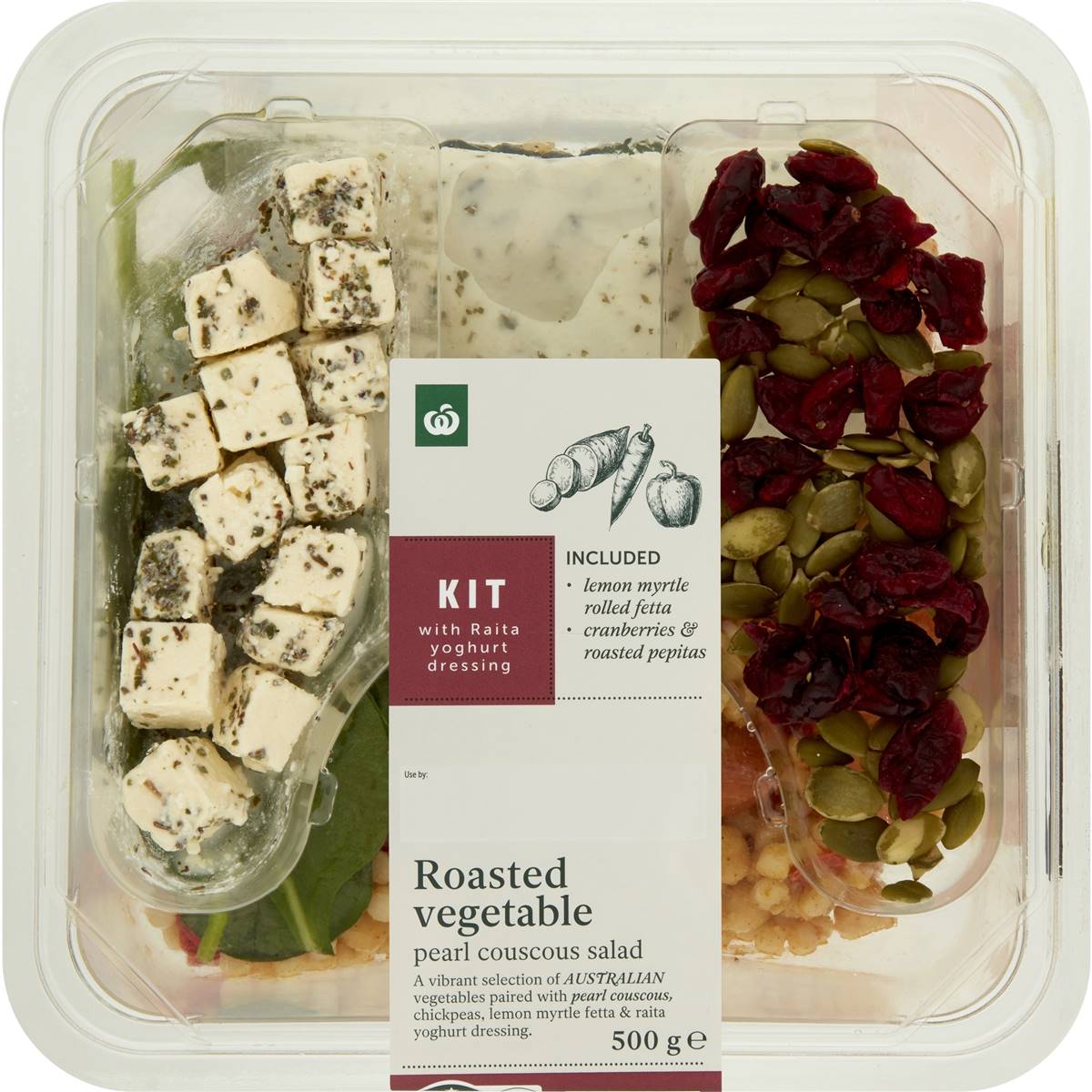 Woolworths Roasted Vegetable & Fetta Salad Kit 500g Woolworths