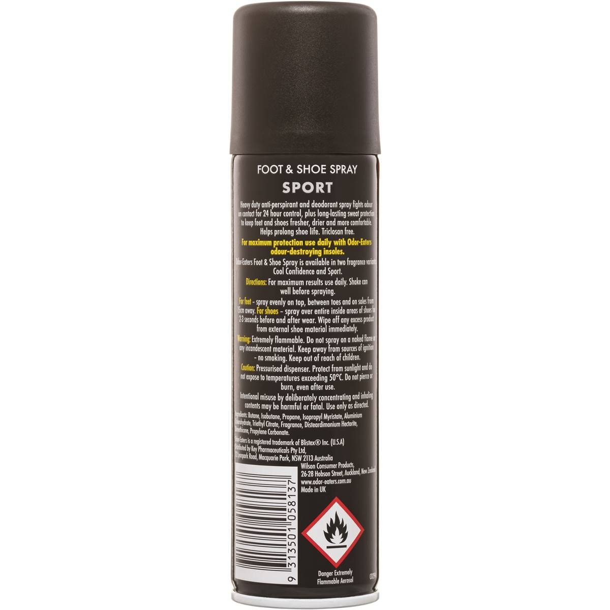 Odor Eaters Foot & Shoe Spray Sport 150ml Woolworths