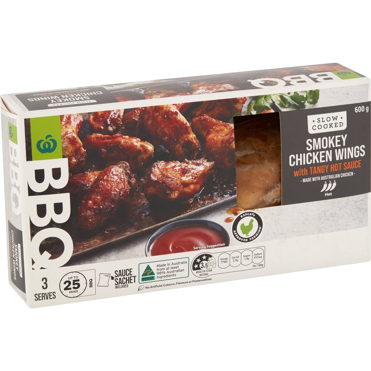 Woolworths Bbq Slow Cooked Smokey Chicken Wings With Tangy Hot Sauce