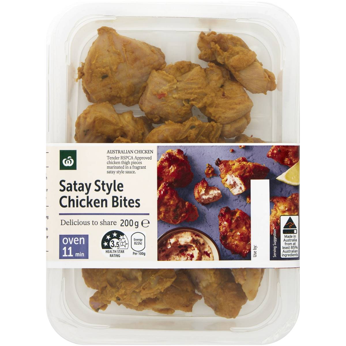 Woolworths Satay Style Chicken Bites Chilled Meal 200g Woolworths