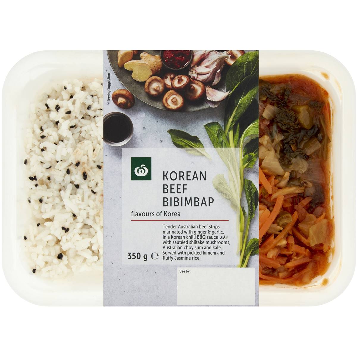 Woolworths Korean Beef Bibimbap Chilled Meal 350g Woolworths