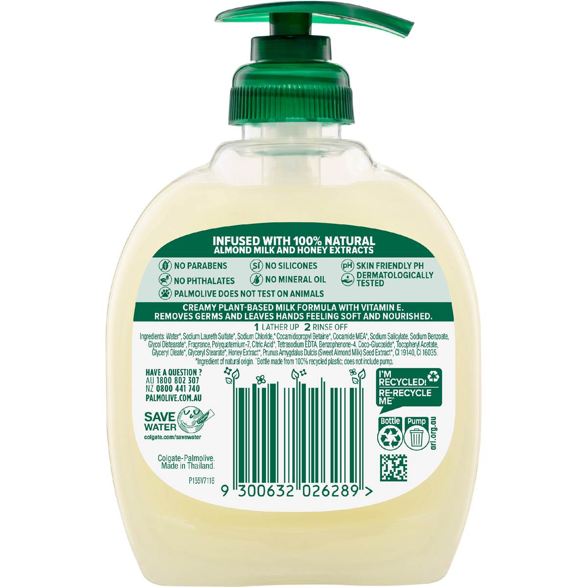 Palmolive Naturals Liquid Hand Wash Soap Pump Milk & Honey 250ml