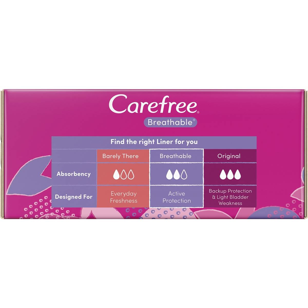 Carefree Liners Breathable Unscented Liners 48 Pack Woolworths