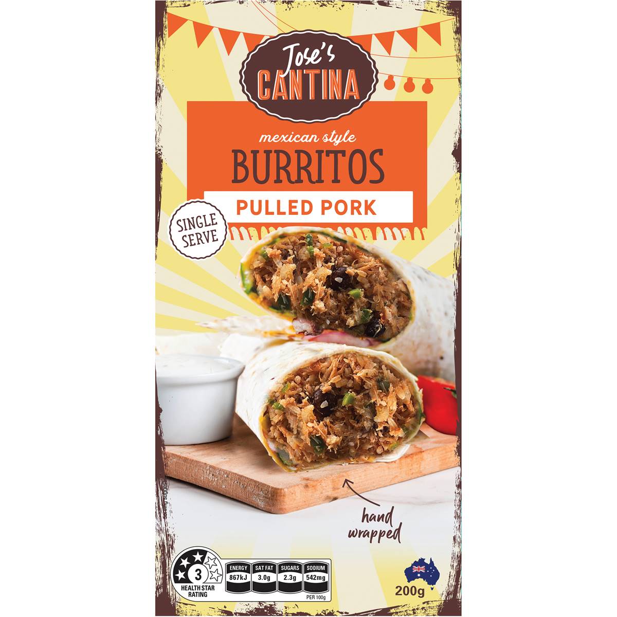 Jose's Cantina Mexican Style Burrito Pulled Pork 200g Woolworths