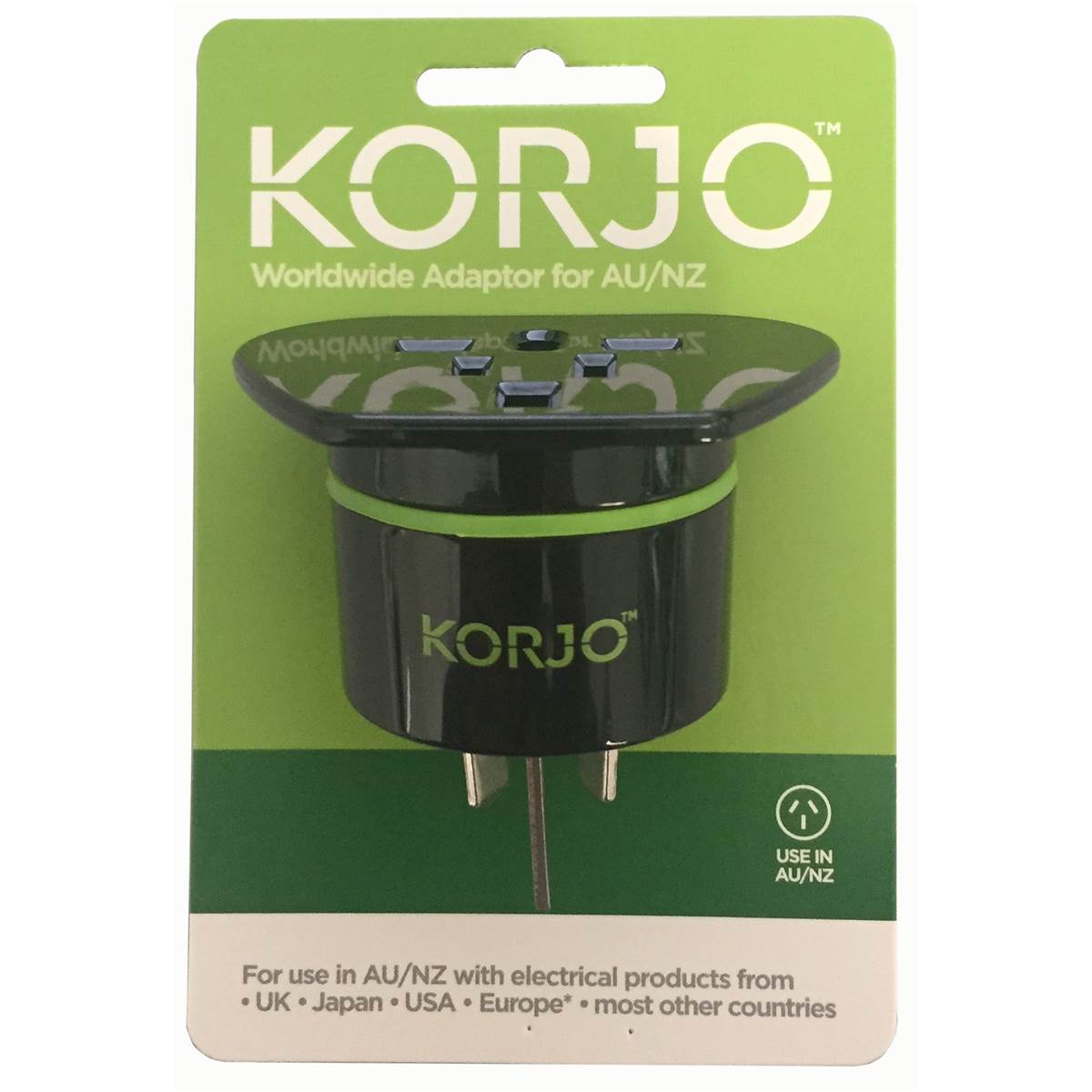 Korjo Worldwide Adaptor For Australia & New Zealand