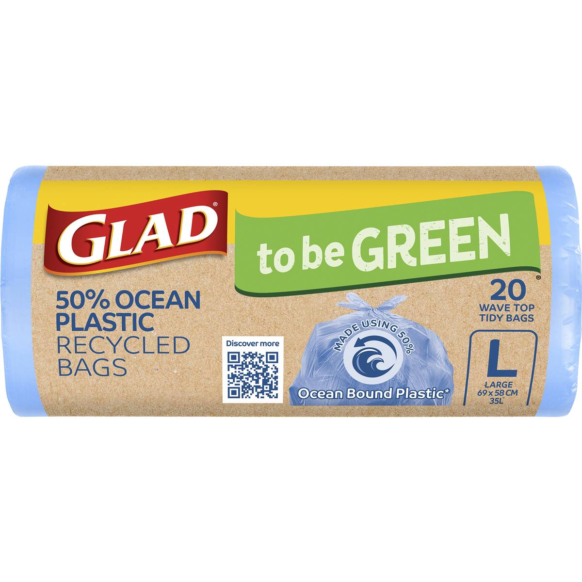 Glad To Be Green 50 Ocean Plastic Recycled Bag Large 20 Pack Woolworths