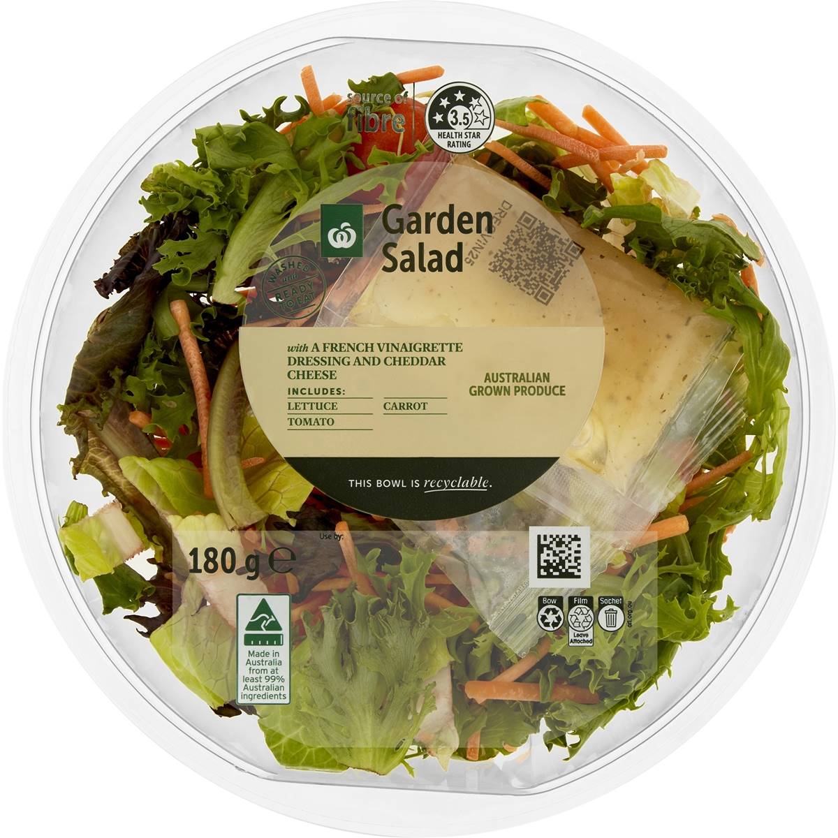 Woolworths Garden Salad Bowl 180g Woolworths