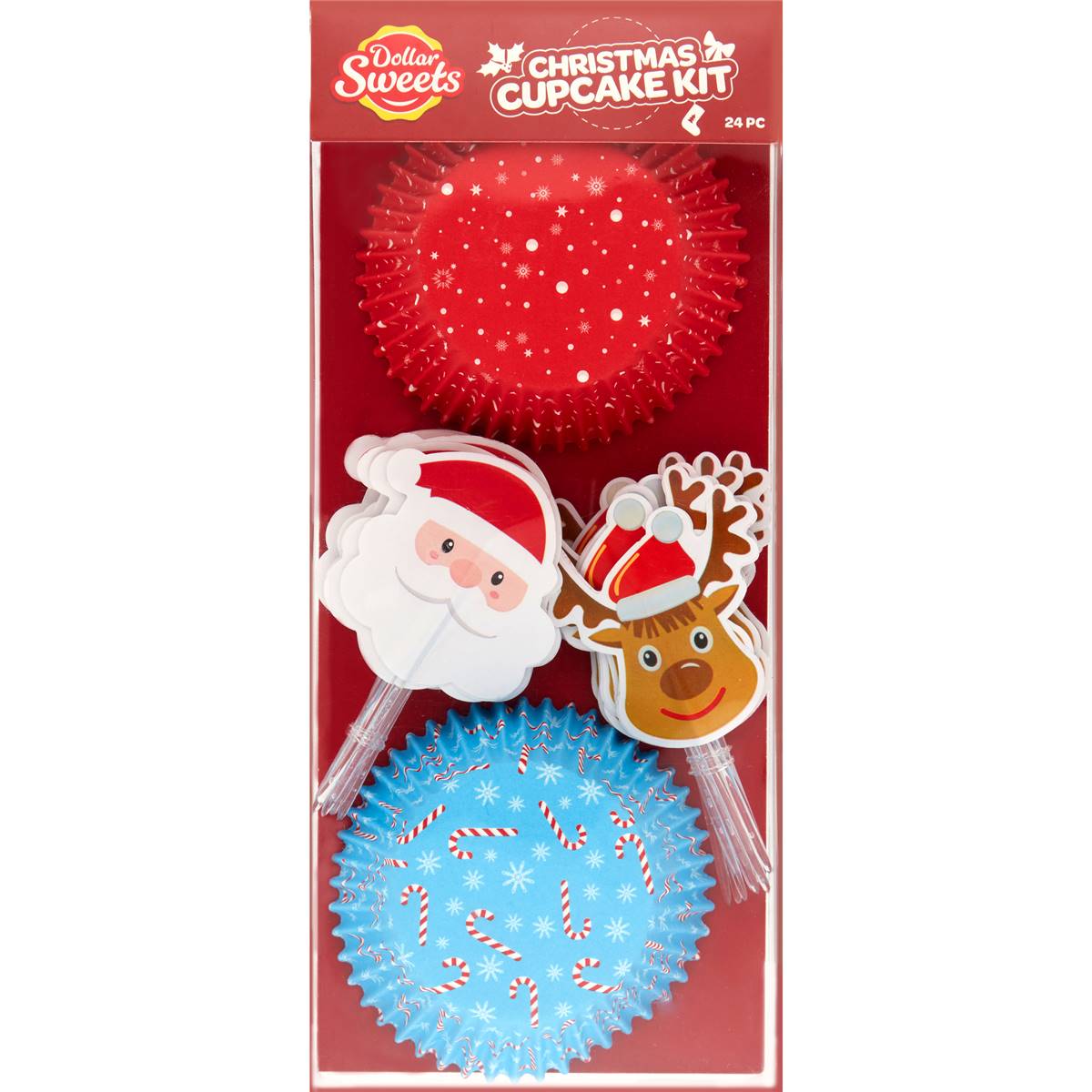 Dollar Sweets Christmas Cupcake Kit Kit 24 Piece 24 Pack Woolworths