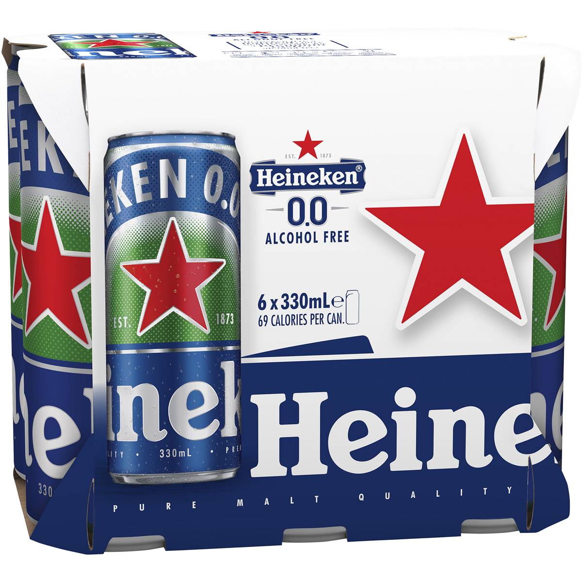 Heineken Alcohol Free Cans 330ml X6 Pack | Woolworths