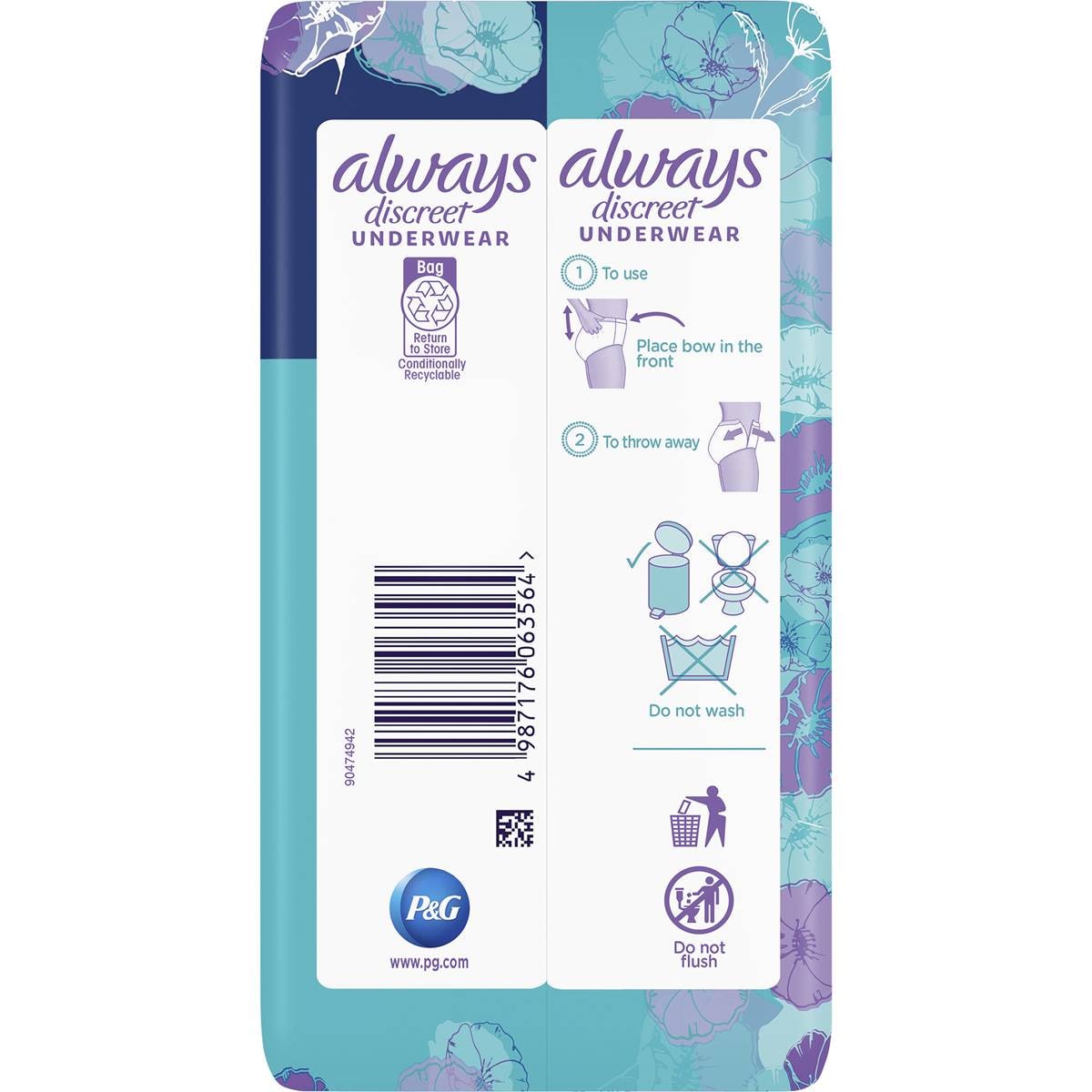 Always Discreet Incontinence Underwear Super Night Pant M 9 Pack