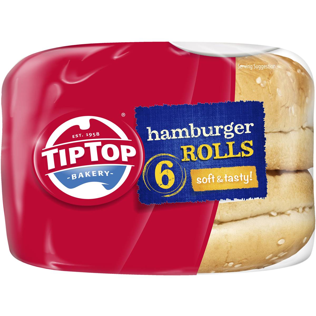 Tip Top Bakery White Bread Rolls Hamburger Buns 6 Pack | Woolworths