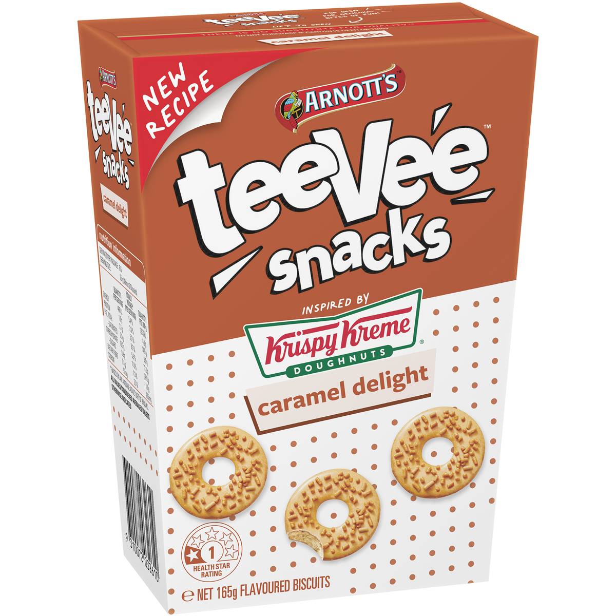 Arnott's Tee Vee Snacks Krispy Kreme Caramel Delight 165g Woolworths