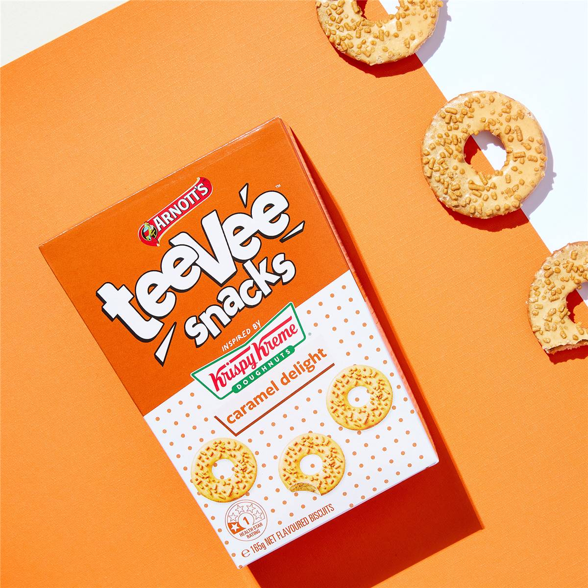 Arnott's Tee Vee Snacks Krispy Kreme Caramel Delight 165g Woolworths