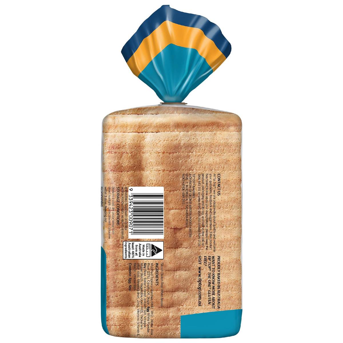Tip Top Bakery The One Gluten Free White Sandwich Slice Bread Loaf 550g