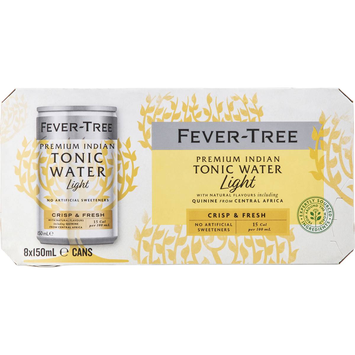 Fevertree Refreshingly Light Indian Tonic Water 150ml X 8 Pack Woolworths