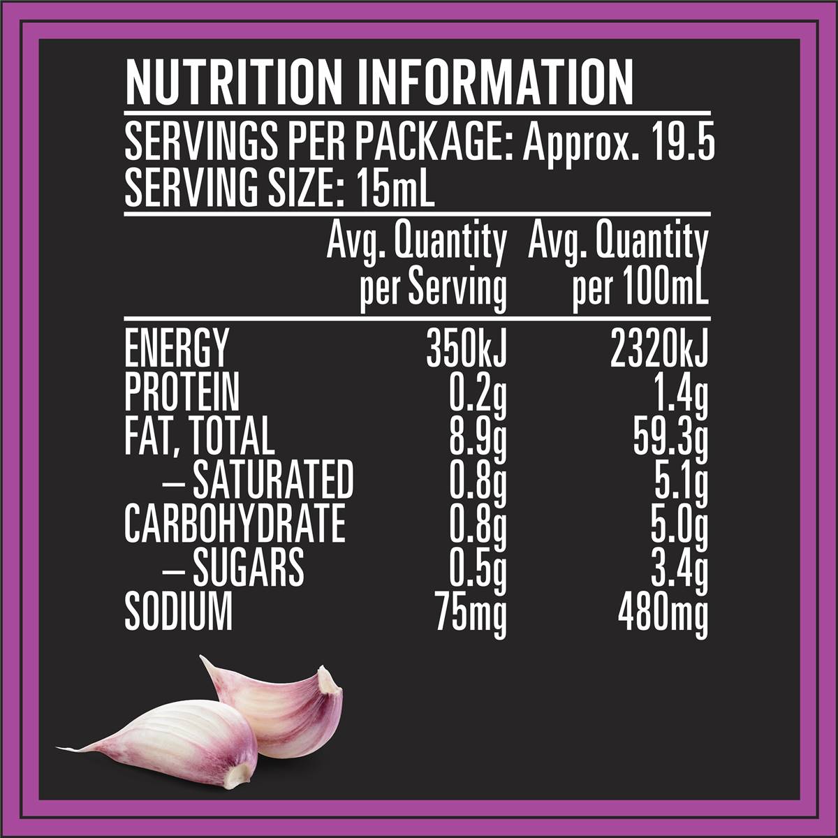 Heinz Street Food Roasted Garlic Sauce For Sandwich Or Kebab 295ml