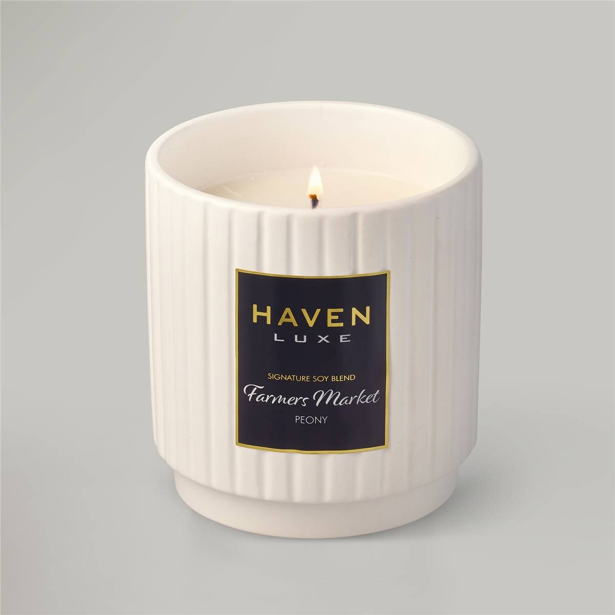 Haven Luxe Farmers Market Soy Blend Candle Each Woolworths