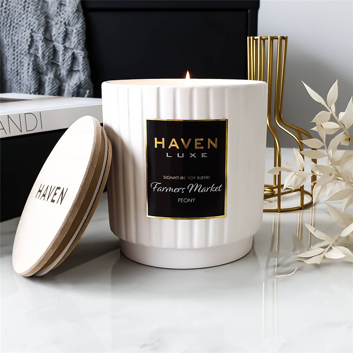 Haven Luxe Farmers Market Signature Soy Blend Candle Woolworths