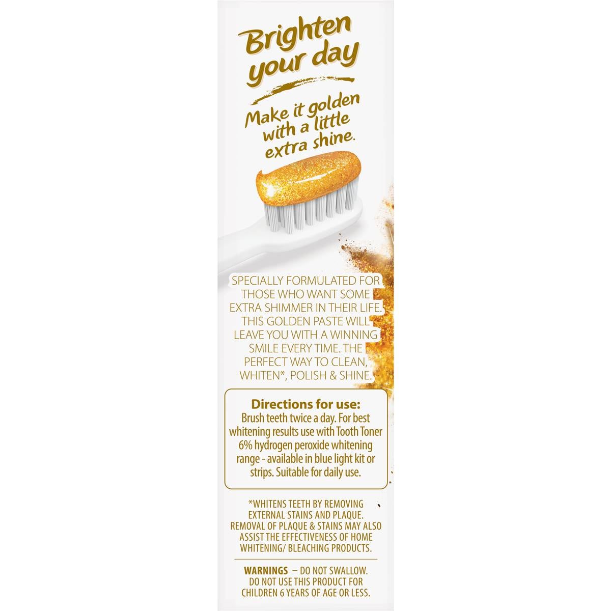 Tooth Toner Hollywood Gold Whitening Toothpaste 75ml Woolworths