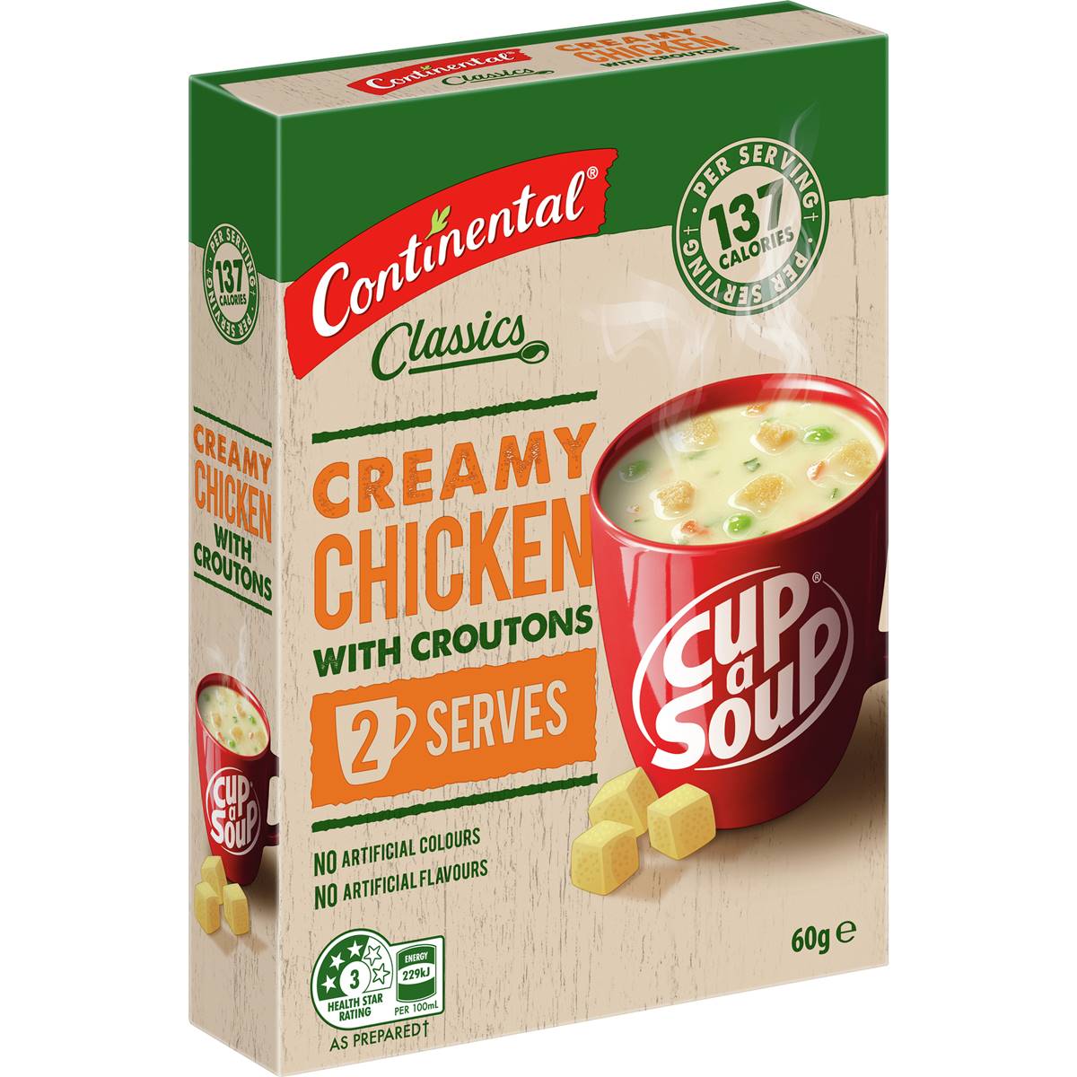 Continental Classics Cup A Soup Creamy Chicken With Croutons 60g Woolworths Continental Classics Cup A Soup Creamy Chicken With Croutons 60g Woolworths