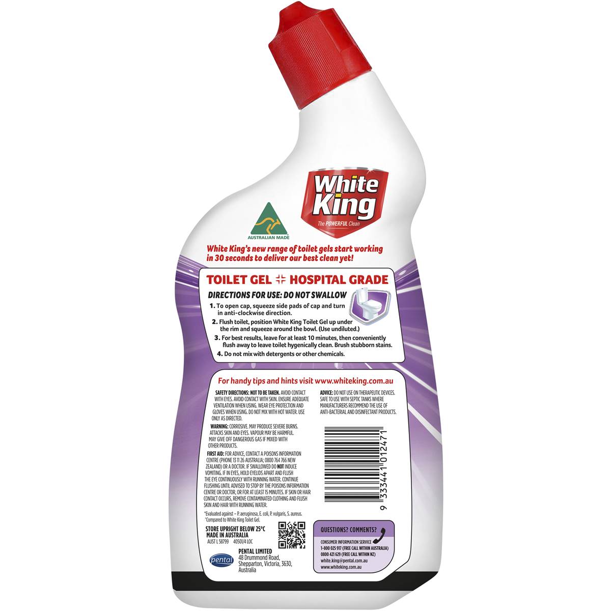 White King Toilet Gel With Added Stain Remover Lavender 700ml Woolworths